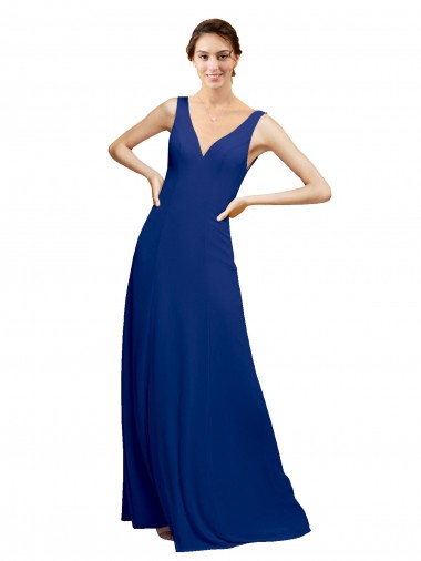 Shop V-Neck Sheath Chiffon Bridesmaid Dress with V-Back Ottawa