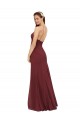 Shop High Halter Neck Long Chiffon Bridesmaid Dress with Low Scoop Back Ottawa
