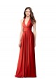 Shop Halter V-Neck A-Line Chiffon Bridesmaid Dress with Shirred Skirt Ottawa