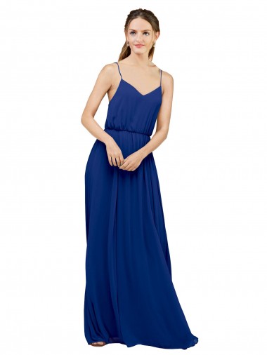 Shop Long Chiffon Bridesmaid Dress with Spaghetti Strap Bodice Ottawa