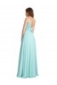 Shop Long V-Neck Chiffon Bridesmaid Dress with Satin Bodice Ottawa