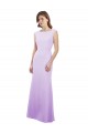 Shop Chiffon Column Bridesmaid Dress with High Round Neckline and Cap Sleeves Ottawa
