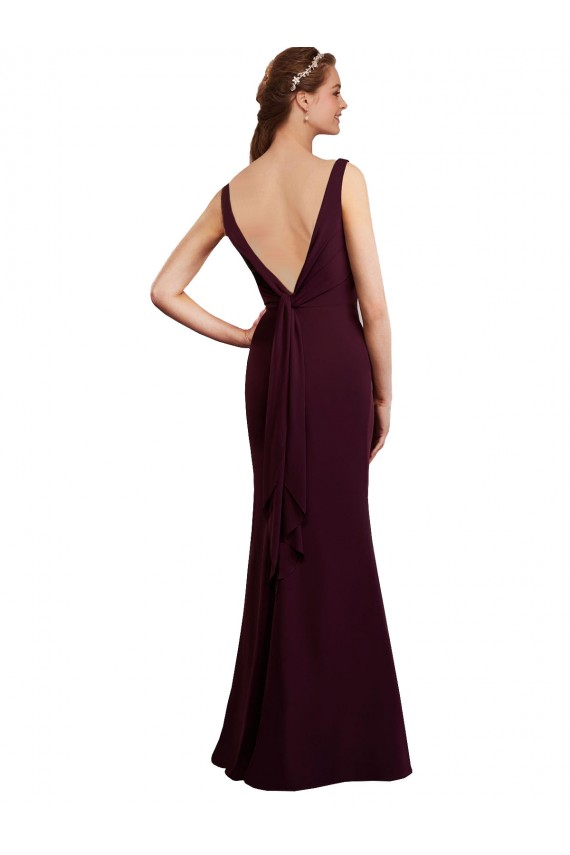 Shop Floor Length Fluted Chiffon Dress with Draped Bodice and V-Neckline Ottawa