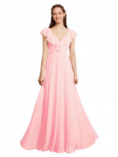 Shop Chiffon A-Line Dress with Full Circle Skirt and Gathered Waistband Ottawa