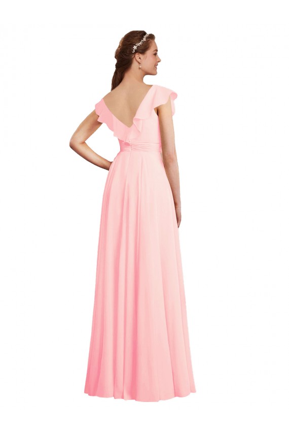 Shop Chiffon A-Line Dress with Full Circle Skirt and Gathered Waistband Ottawa