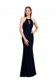 Shop Fluted Long Chiffon Bridesmaid Dress with Halter Neckline and Keyhole Ottawa