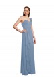 Shop Single Shoulder Strap Long Chiffon Bridesmaid Dress with Cascading Ruffles Ottawa