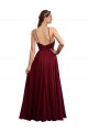 Shop Long A-Line Halter Neck Chiffon Bridesmaid Dress with Draped Bodice Ottawa