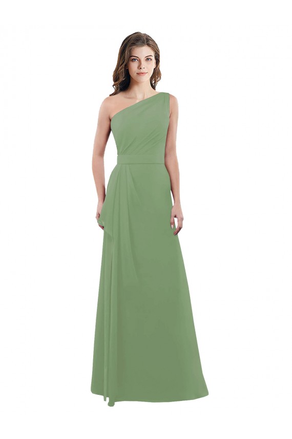 Shop One Shoulder Chiffon Bridesmaid Dress with Pleats and Side Slit Ottawa