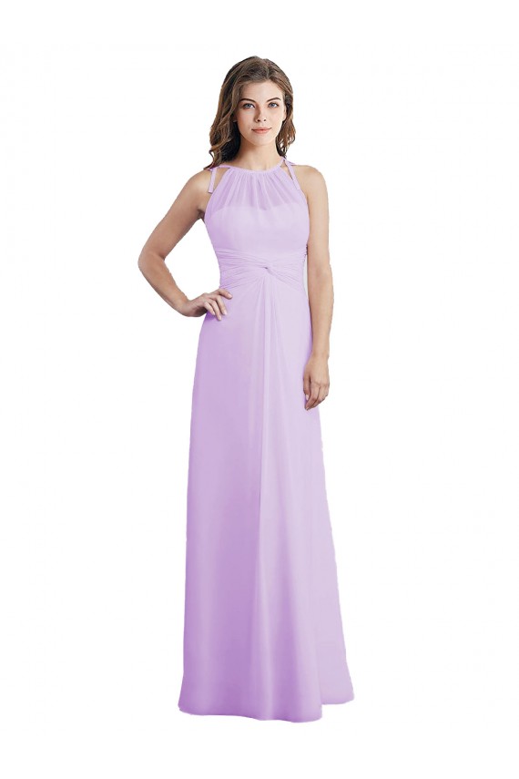 Shop Sweetheart Long Chiffon Bridesmaid Dress with Halter Straps Ottawa