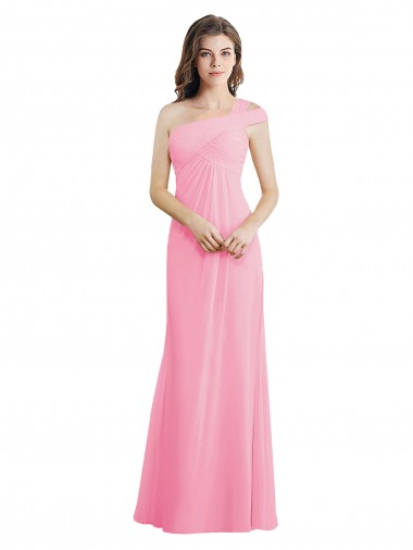 Shop Single Shoulder Chiffon Bridesmaid Dress with Draped Bodice Ottawa