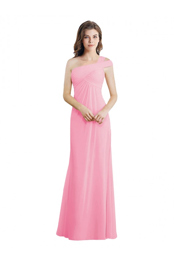 Shop Single Shoulder Chiffon Bridesmaid Dress with Draped Bodice Ottawa