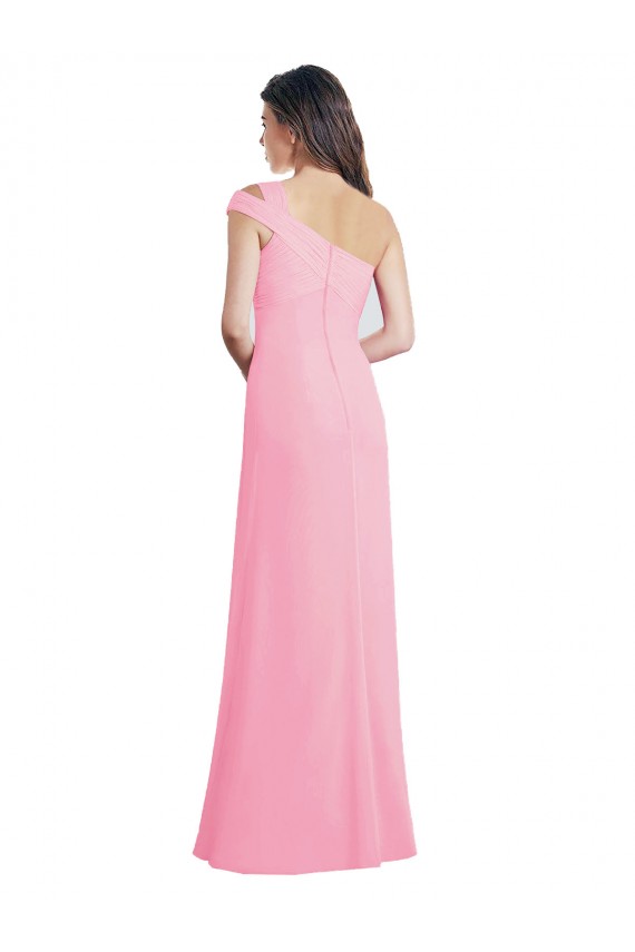 Shop Single Shoulder Chiffon Bridesmaid Dress with Draped Bodice Ottawa