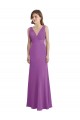 Shop V-Shaped Neckline Long Chiffon Bridesmaid Dress with Cascading Ruffles Back Ottawa