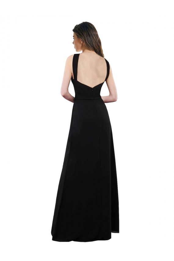Shop Chiffon A-Line Bridesmaid Dress with Criss Cross Halter Top Ottawa