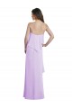 Shop Scoop Neck Long Chiffon Bridesmaid Dress with Cross Over Neckline Flounce Ottawa