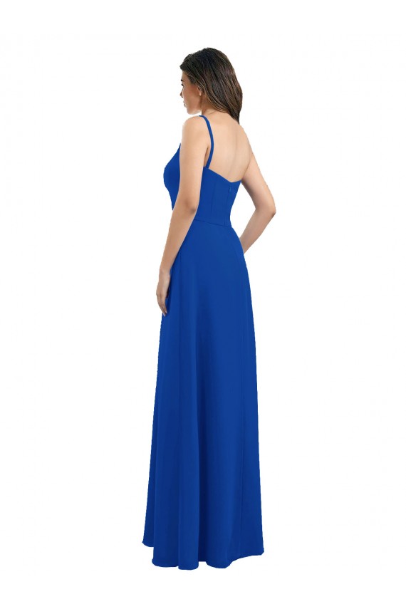 Shop One Shoulder A-Line Chiffon Bridesmaid Dress with Pleated Bodice Ottawa