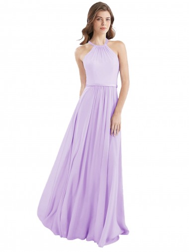 Shop Halter Chiffon A-Line Bridesmaid Dress with Flounce Back Ottawa
