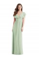 Shop Flutter Sleeves Draped Wrap V-Neck Chiffon Bridesmaid Dress Ottawa