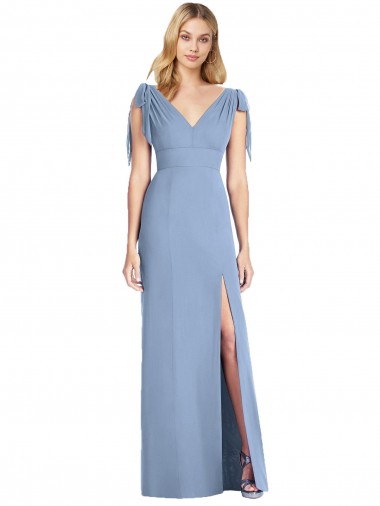 Shop Bow-Shoulder Sleeveless Deep V-Back Mermaid Bridesmaid Dress Ottawa