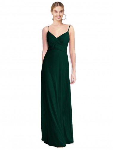 Shop Wide V-Neck Long Spaghetti Strap Chiffon Bridesmaid Dress Ottawa