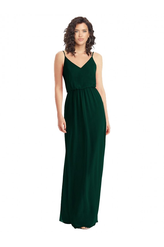 Shop V-Neck Blouson Bodice Chiffon Maxi Bridesmaid Dress Ottawa