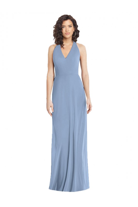 Shop V-Neck Halter Back Straps Chiffon Formal Bridesmaid Dress Ottawa