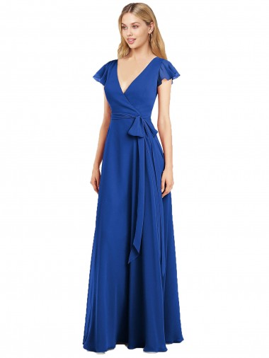 Shop Flutter Sleeves Faux Wrap Chiffon Bridesmaid Dress Ottawa