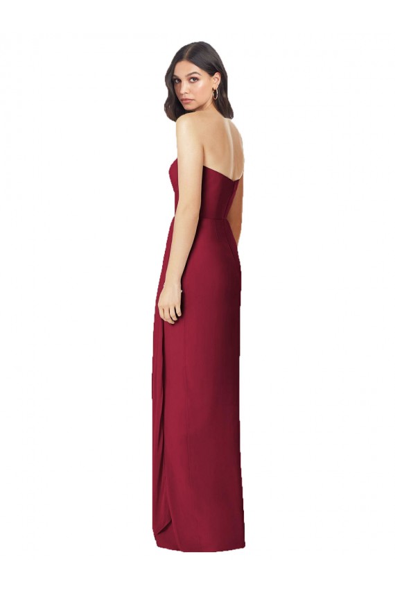 Shop Side Front Slit Draped Strapless Chiffon Bridesmaid Dress Ottawa