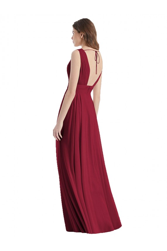 Shop Plunge Deep V-Neckline Low Back Chiffon Bridesmaid Ress Ottawa