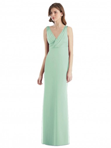 Shop Sleek Open Back Chiffon V-Neck Bridesmaid Dress Ottawa