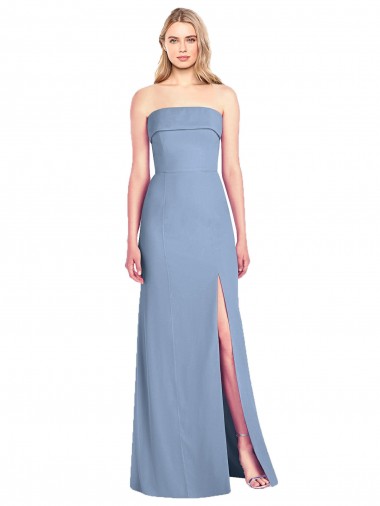 Shop Trumpet Full Length Strapless Chiffon Bridesmaid Dress with Slit Ottawa