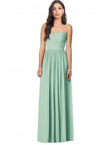 Shop Draped Sweetheart Strapless Long Chiffon Bridesmaid Dress Ottawa