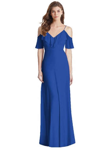Shop Ruffled Cold-Shoulder Chiffon Maxi Bridesmaid Dress Ottawa