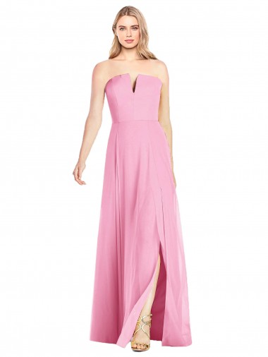 Shop Strapless Notch Chiffon Maxi Bridesmaid Dress Ottawa