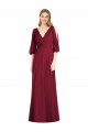 Shop Draped V-Neck Bell Sleeves V-Back Chiffon Bridesmaid Dress Ottawa