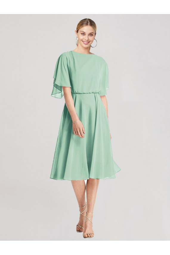 Shop Open Back Flutter Sleeves Cocktail Length Chiffon Bridesmaid Dress Ottawa