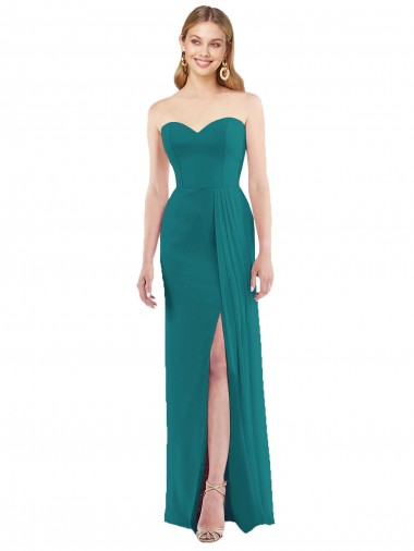 Shop Sweetheart Neckline Lux Chiffon Bridesmaid Dress with Side Slit Ottawa