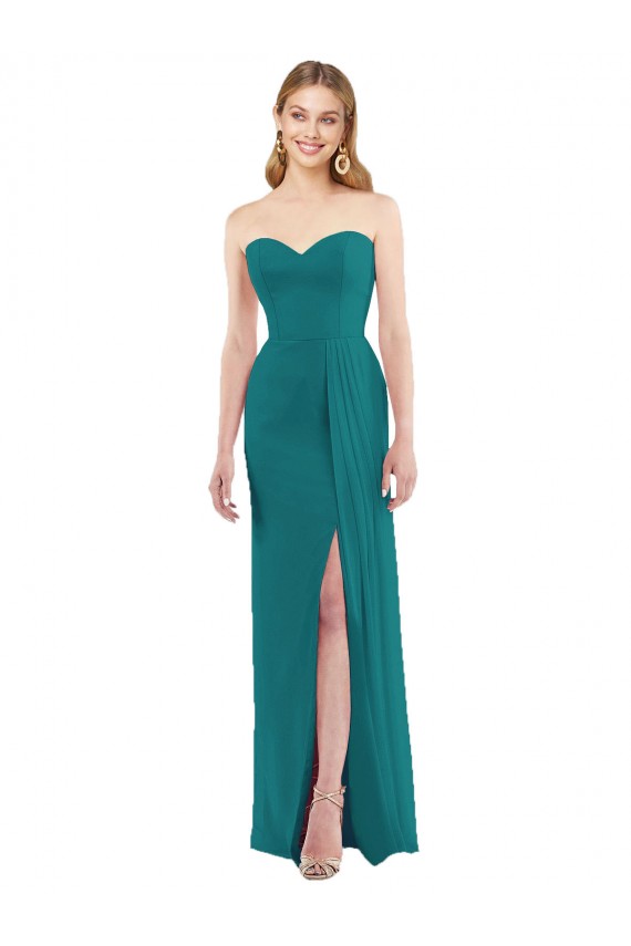 Shop Sweetheart Neckline Lux Chiffon Bridesmaid Dress with Side Slit Ottawa