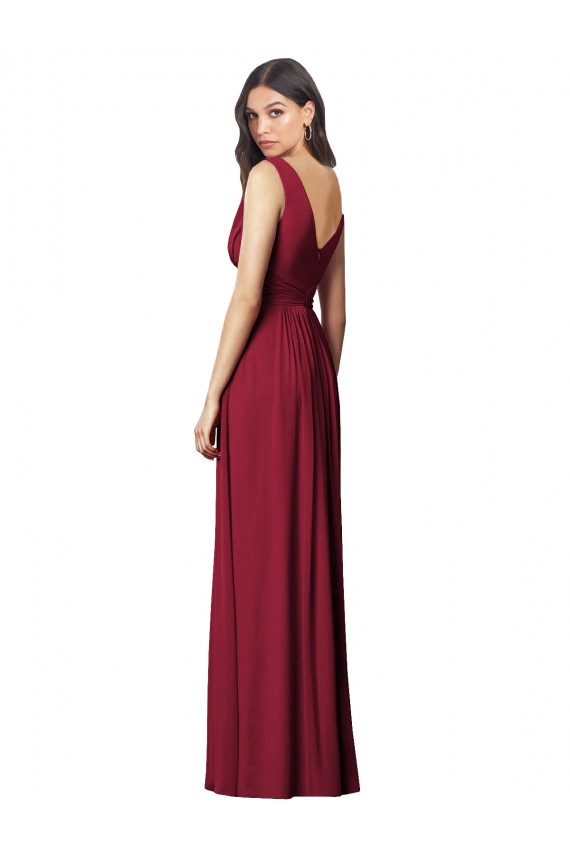 Shop Draped V-Neck Shirred Chiffon Maxi Bridesmaid Dress Ottawa