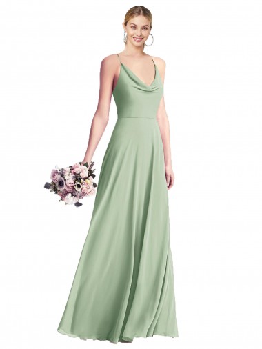 Shop Cowl Neck Criss Cross Back Chiffon Maxi Bridesmaid Dress Ottawa