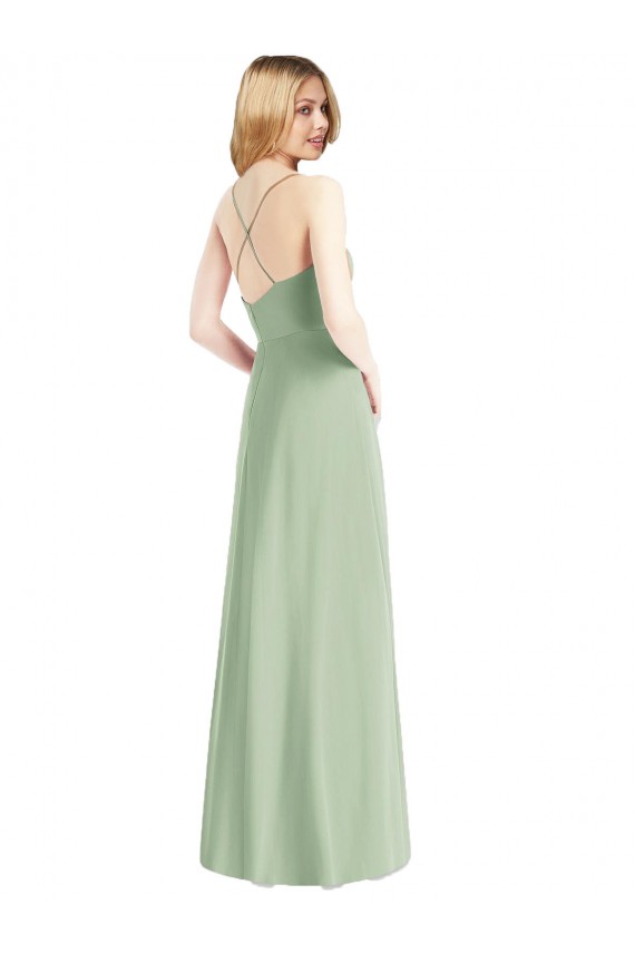 Shop Cowl Neck Criss Cross Back Chiffon Maxi Bridesmaid Dress Ottawa