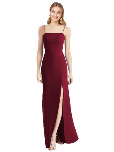 Shop Tie-Back Cutout Trumpet Chiffon Bridesmaid Dress with Front Slit Ottawa