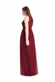 Shop Shirred Skirt Jewel Neck Halter Chiffon Bridesmaid Dress with Front Slit Ottawa