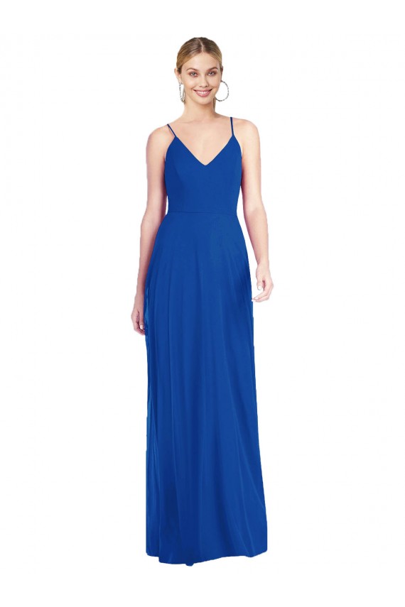 Shop Criss Cross Back A-Line Chiffon Maxi Bridesmaid Dress Ottawa