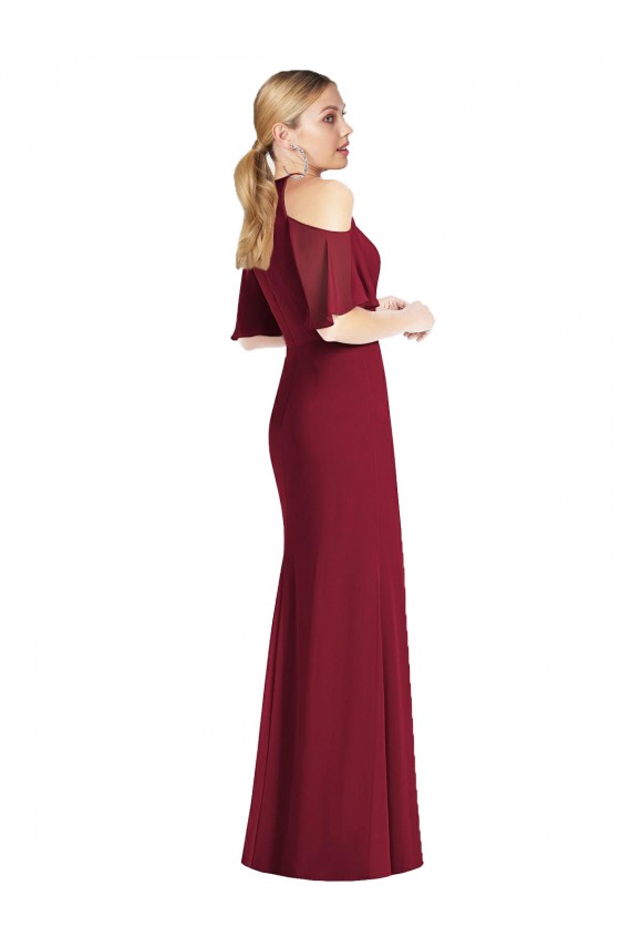Shop Ruffle Cold-Shoulder Mermaid Chiffon Maxi Bridesmaid Dress Ottawa