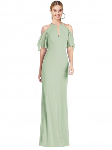 Shop Ruffle Cold-Shoulder Mermaid Chiffon Maxi Bridesmaid Dress Ottawa