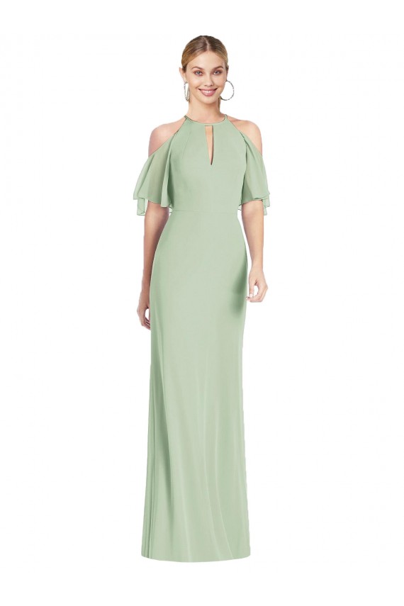 Shop Ruffle Cold-Shoulder Mermaid Chiffon Maxi Bridesmaid Dress Ottawa