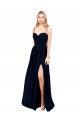 Shop Draped A-Line Chiffon Formal Bridesmaid Dress with Spaghetti Straps and High Slit Ottawa