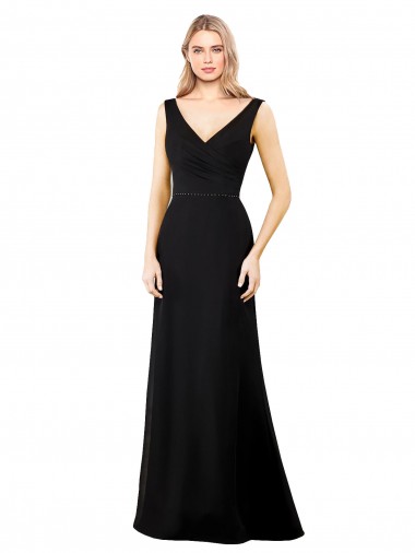Shop V-Neckline Chiffon Bridesmaid Dress / Prom Dress with Draped Bodice Ottawa